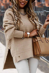 Half-high Neck Drawstring Knit Sweaters