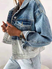 Gradient loose denim jackets for women
