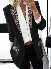 Leopard printed women slim blazers