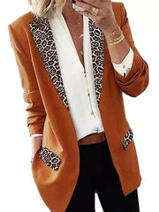 Leopard printed women slim blazers