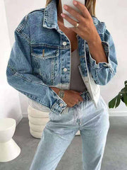 Gradient loose denim jackets for women