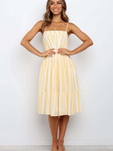 Fashion Stripe Vest Gored Maxi Dresses