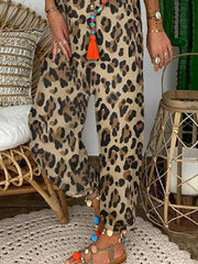 Leopard Print Casual Jumpsuits