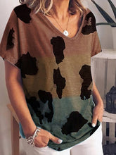 Gradient print short-sleeved European and American plus size loose T-shirts
