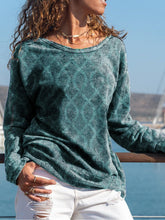 Geometric Crew Neck Long Sleeve Casual Shirts & Tops