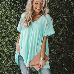 Loose Casual V neck Short sleeve Pure Shift Dresses