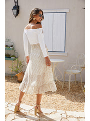 Lace-Up Slit Irregular Floral Chiffon Skirts