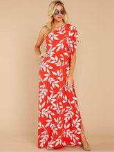 Loose Casual Single shoulder Print Maxi Dresses