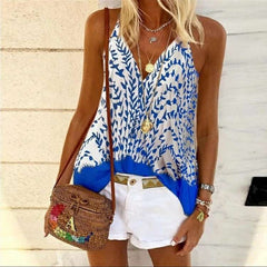 Fashion Sexy Print V neck Vests