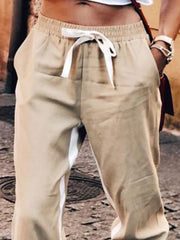 Khaki Casual Cotton Pants