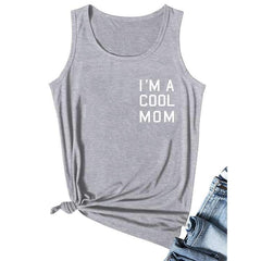 Fashion Round neck Sleeveless Word print T-Shirts