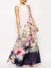 Long Printed Floral Vacation Dress