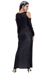 Halloween Floral Skeleton Long sleeve Maxi Dress