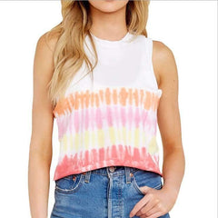 Fashion Round neck Print Sleeveless T-Shirts