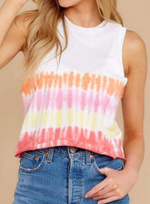 Fashion Round neck Print Sleeveless T-Shirts