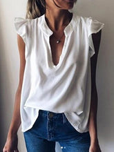 Summer new style stand-up collar short sleeve solid color casual T-shirts chiffon shirts