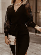 Fashion Street Solid V Neck A Line Dresses(4 Colors)