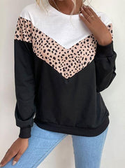 Leopard Pattern Drop Shoulder Sweatshirt
