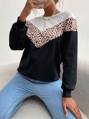 Leopard Pattern Drop Shoulder Sweatshirt