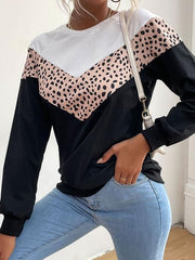 Leopard Pattern Drop Shoulder Sweatshirt