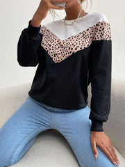 Leopard Pattern Drop Shoulder Sweatshirt