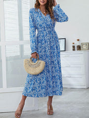 Floral Pattern Split Thigh Dress