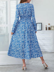 Floral Pattern Split Thigh Dress