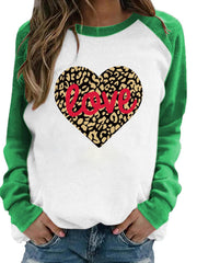 Letter & Heart Print T-shirt