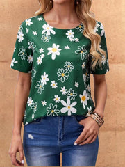 Floral Print Drop Shoulder T-shirt
