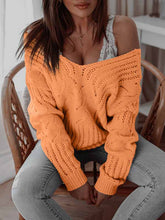 Knit v neck off shoulder women sweaters for women