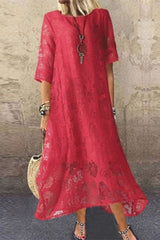 Lace O Neck Princess Dresses Maxi Dresses(3 Colors)