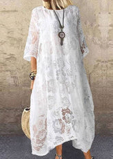 Lace O Neck Princess Dresses Maxi Dresses(3 Colors)