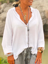 Long Sleeve Casual Cotton-Blend Shirt Collar Shirts & Tops