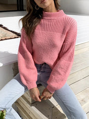 Sweet plain fashion women long sleeve warm sweaters