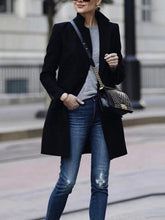 Fashionable solid color stand up collar warm coats