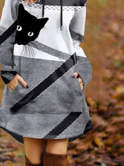 Hooded Loosen Shift Dresses