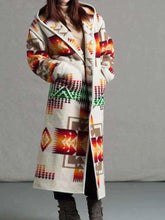 Geometry print Long sleeve Wool Long Coats