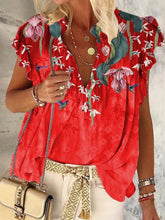 Stylish printed short sleeve women tops blouses