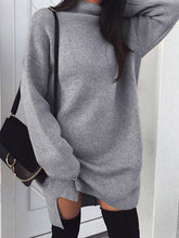 Fashion Stylish Woman Plain Sexy Daily Long Sleeve Shift Dresses