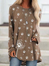 Loose daily long sleeve printed women Autumn T-shirts