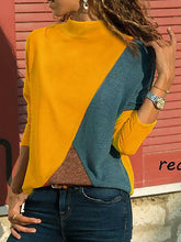 High Collar Spliced Casual Daily Woman Fashion T-shirts