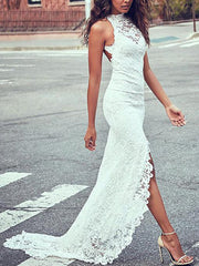 Lace Mermaid Slim Fit Sleeveless Backless Evening Dress