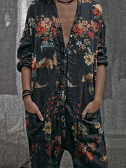 V neck black casual wo,em long sleeve jumpsuits