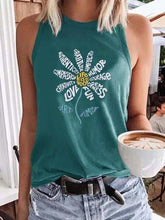Green Floral Shift Casual Sleeveless Shirts & Tops