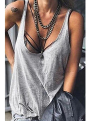 U neck women plain casual vests