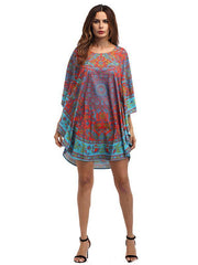 Floral Printed Loose Mini Dress