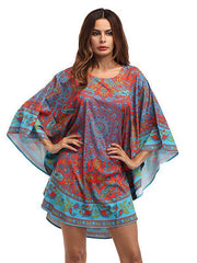 Floral Printed Loose Mini Dress