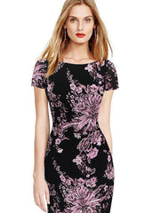 Floral Printed Slim Fit Evening Dress