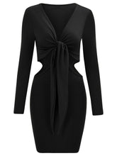 Mid Waist Split V-Neck Elastic Outfits Solid Midi Dresses