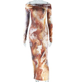 New Retro Fashion One-line Trend Elegant Y2K Midi Dresses
